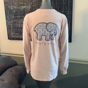Ivory Ella Save the Elephants Long Sleeve Pocket T-Shirt